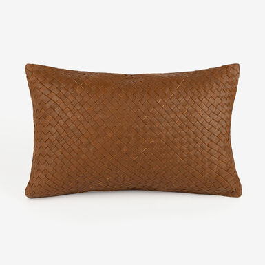 Funda de coj&iacute;n de piel velvet marr&oacute;n Nappa 30x45cm