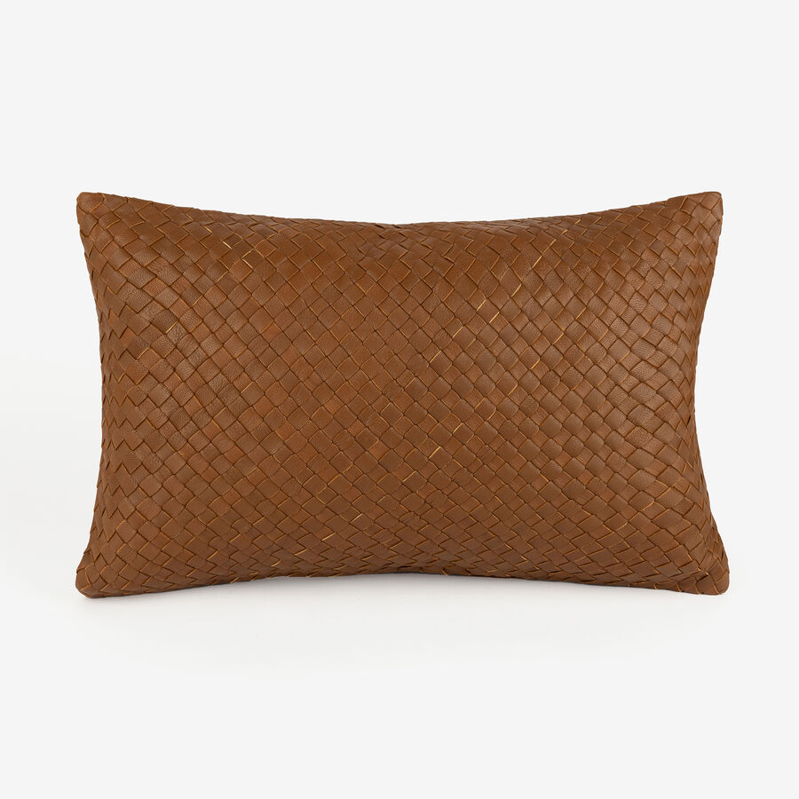 Funda de coj&iacute;n de piel velvet marr&oacute;n Nappa 30x45cm