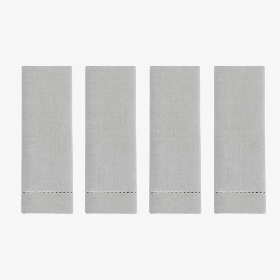 Set de 4 servilletas de algod&oacute;n grises 40x40cm