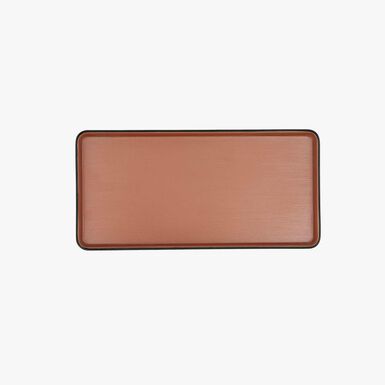 Bandeja rectangular de melamina marr&oacute;n y negro Gio 24cm