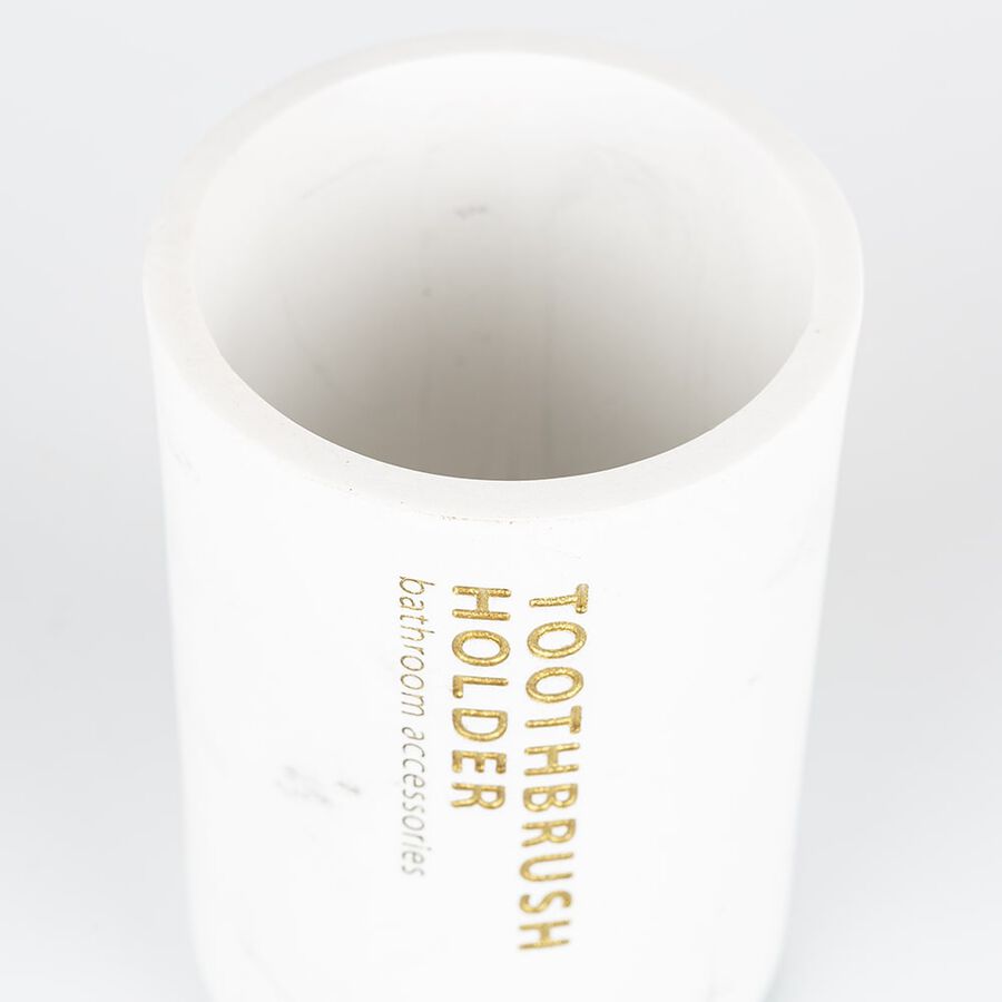 Portacepillos efecto mármol Ø8x11cm