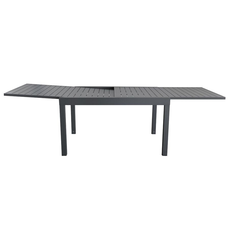 Mesa de jard&iacute;n extensible de aluminio gris Nijar 135/270x90x76cm