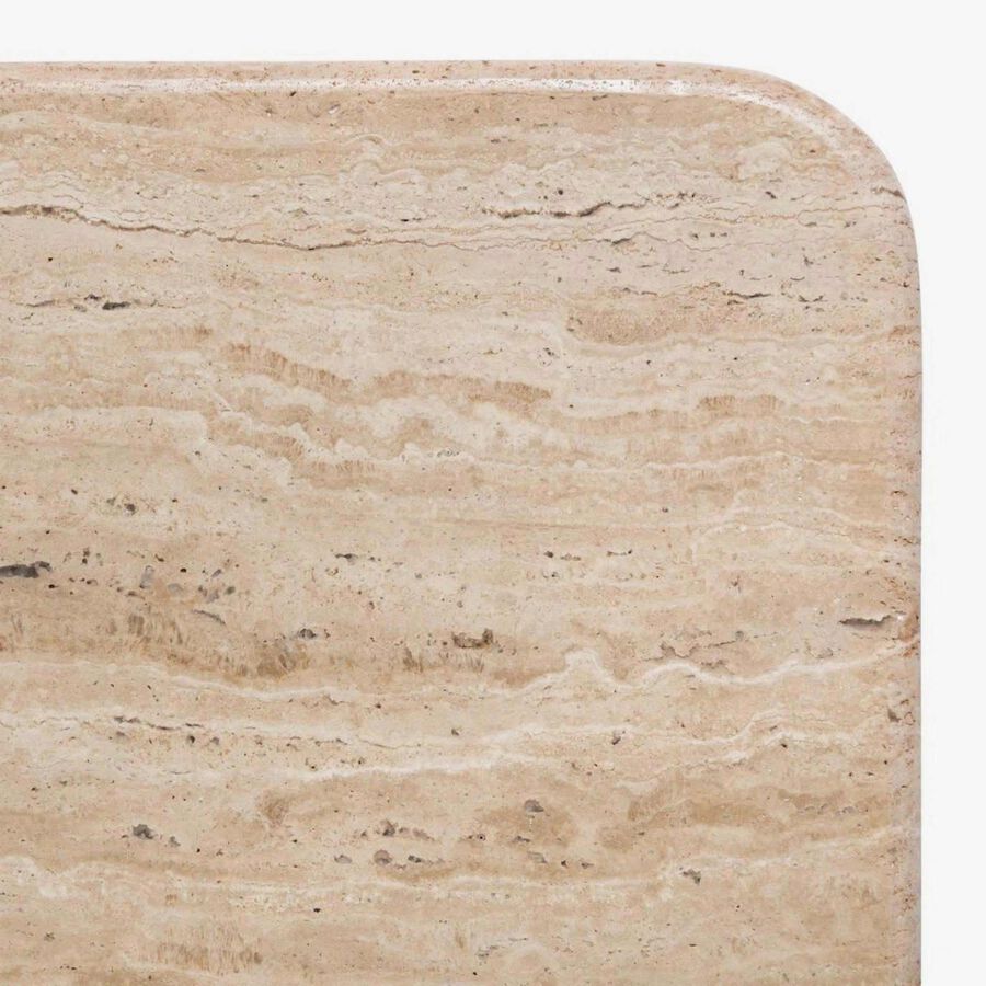 Mesa auxiliar de madera efecto travertino Wira 120x70cm 