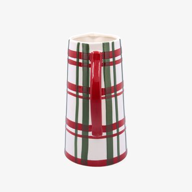Jarra de dolomita a cuadros verde y rojo 22cm Clau&Chloe