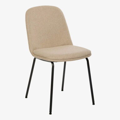 Silla de comedor beige de tela Eron 