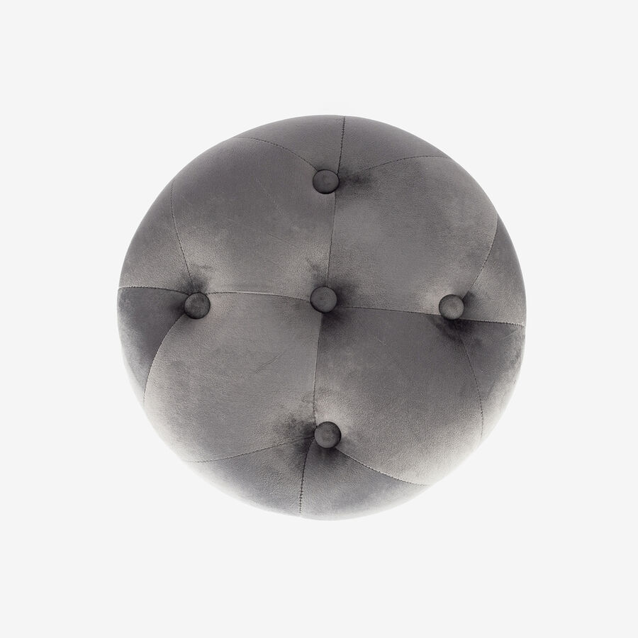 Puf velvet gris Jorja Ø38cm