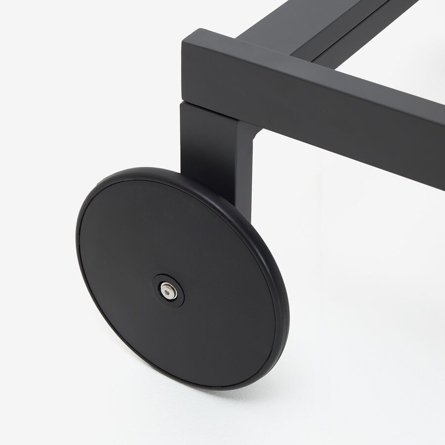 Tumbona reclinable de aluminio con ruedas gris 64x200x89cm