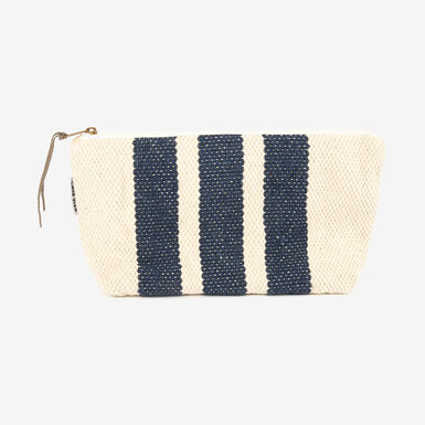 Neceser de algod&oacute;n rayas azules Niza 32x19cm
