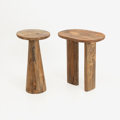 Set de 2 mesas de madera de mango Clau&Chloe