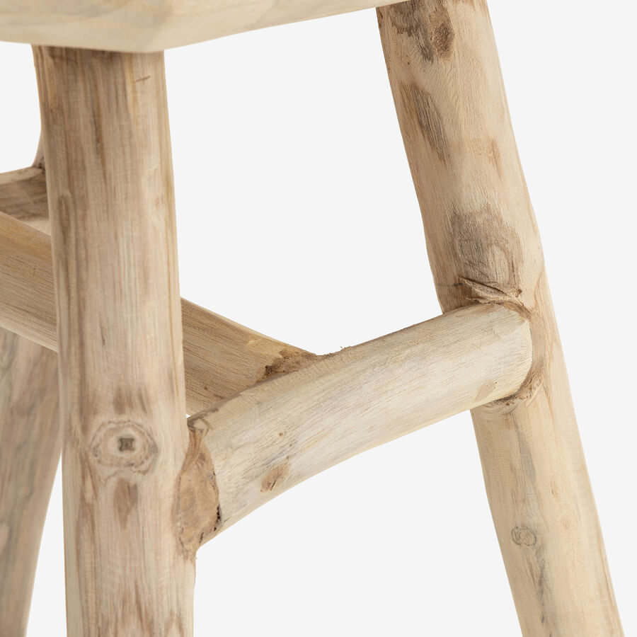 Taburete de madera de teca Ø33x42cm