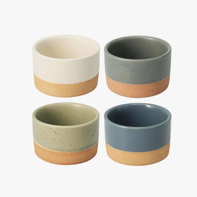 Set de 4 boles de cer&aacute;mica multicolor Wood 6x4cm