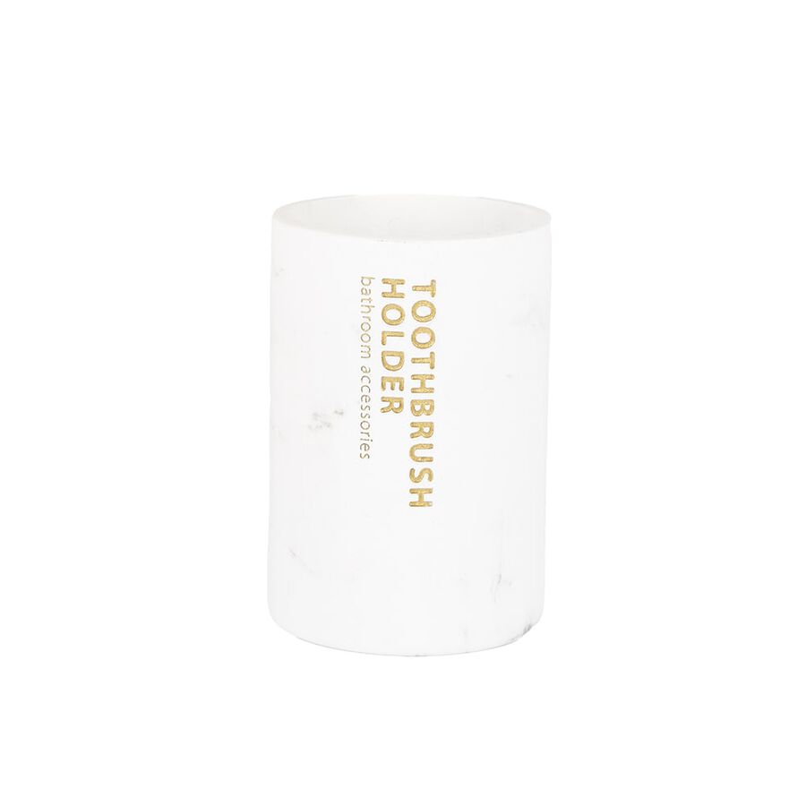 Portacepillos efecto mármol Ø8x11cm