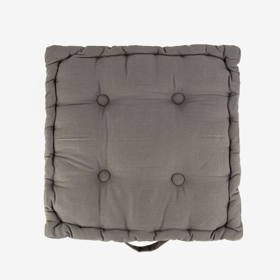 Coj&iacute;n para silla de algod&oacute;n gris 40x40x8cm