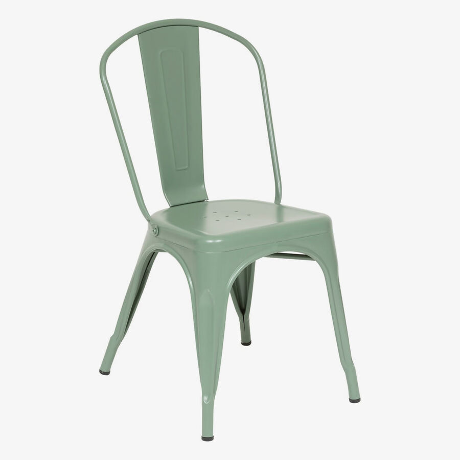 Silla de comedor verde de metal Favel 