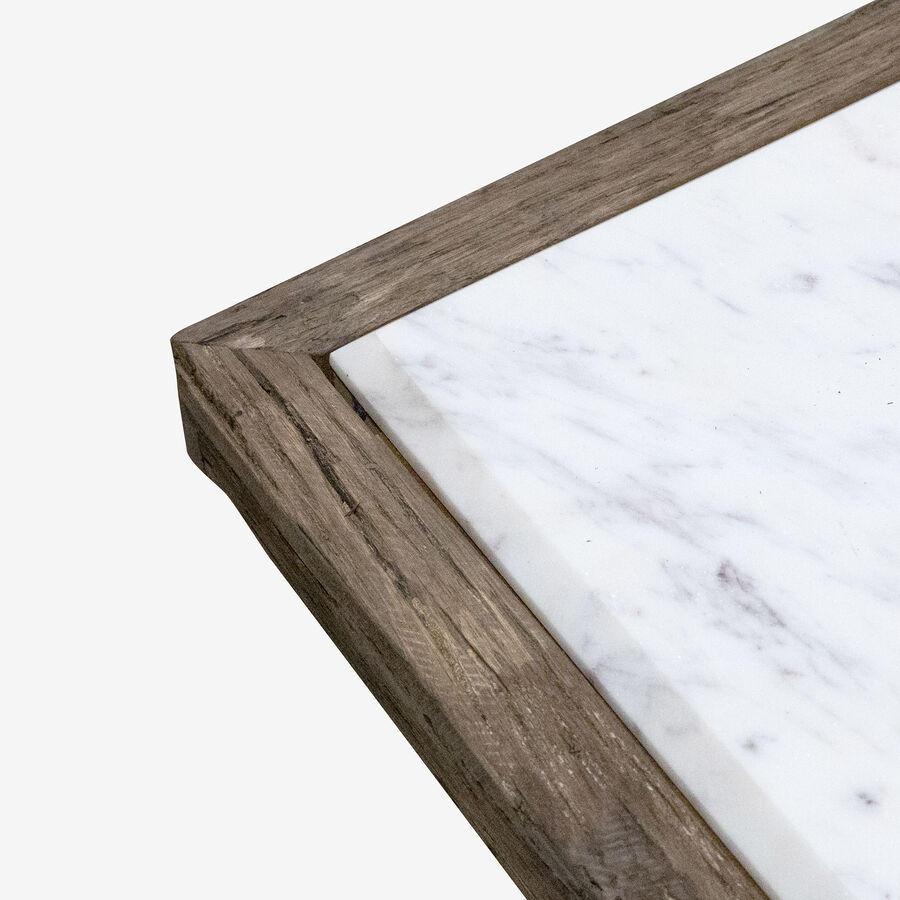 Mesa de centro de madera de olmo reciclada Pisco 100x100x45cm