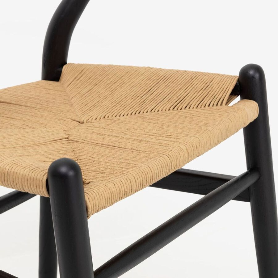 Silla de comedor de madera negra Irma 49x42x78cm Clau&Chloe