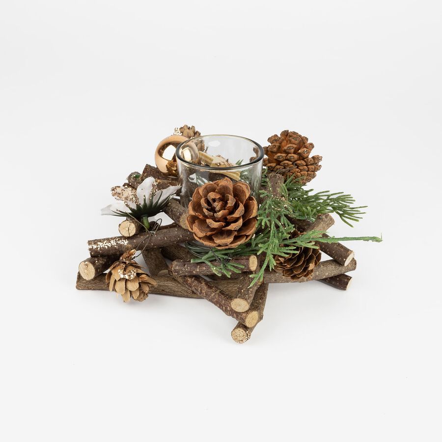 Portavelas piñas 18cm