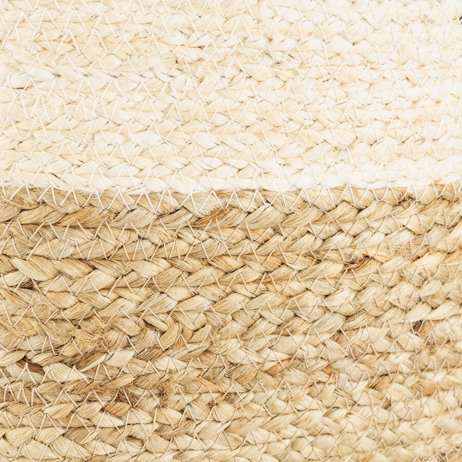 Cesta de yute blanca y natural Vide Ø25x25cm