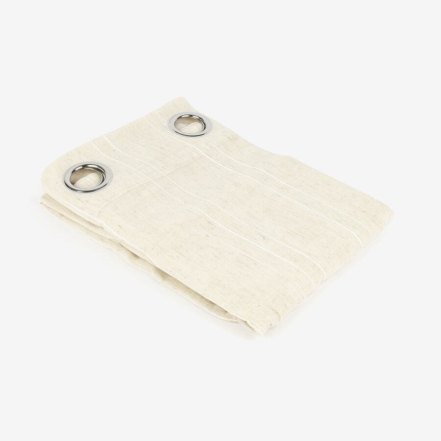 Cortina de lino blanca con rayas 140x260cm