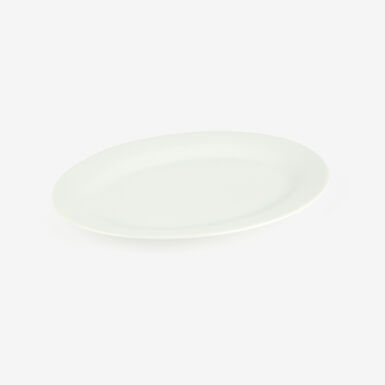 Fuente ovalada de porcelana para servir blanca 40cm