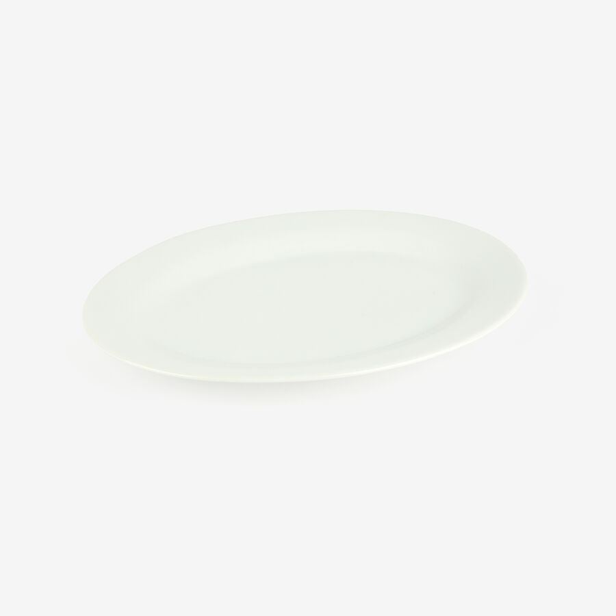 Fuente ovalada de porcelana para servir blanca 40cm