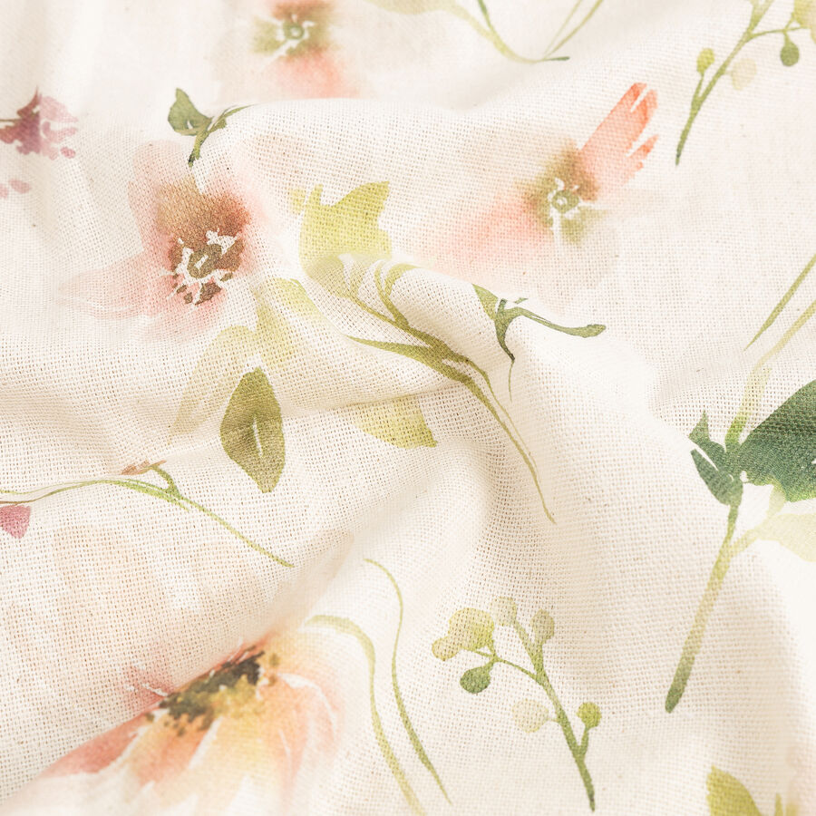 Mantel de algodón reciclado con estampado de hojas 135x200cm