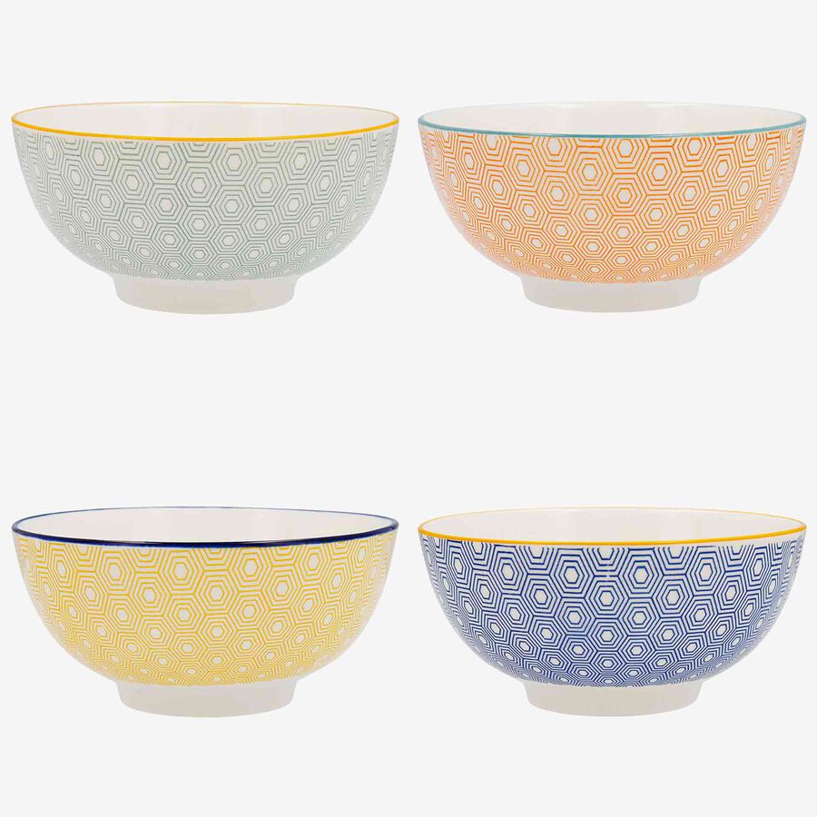 Set de 4 boles de porcelana Okinawa &Oslash;20cm