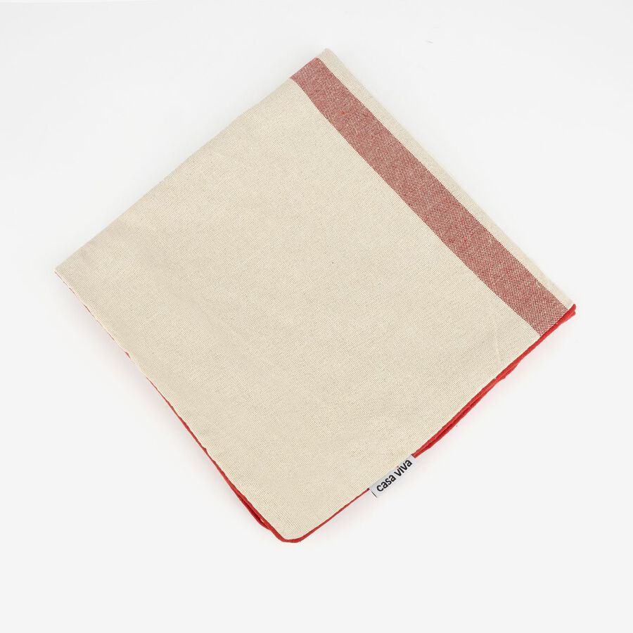 Funda de cojín de algodón con rayas rojas Niza 60x60cm