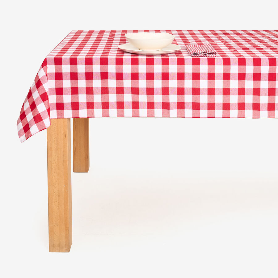 Mantel Vichy rojo 140x250cm