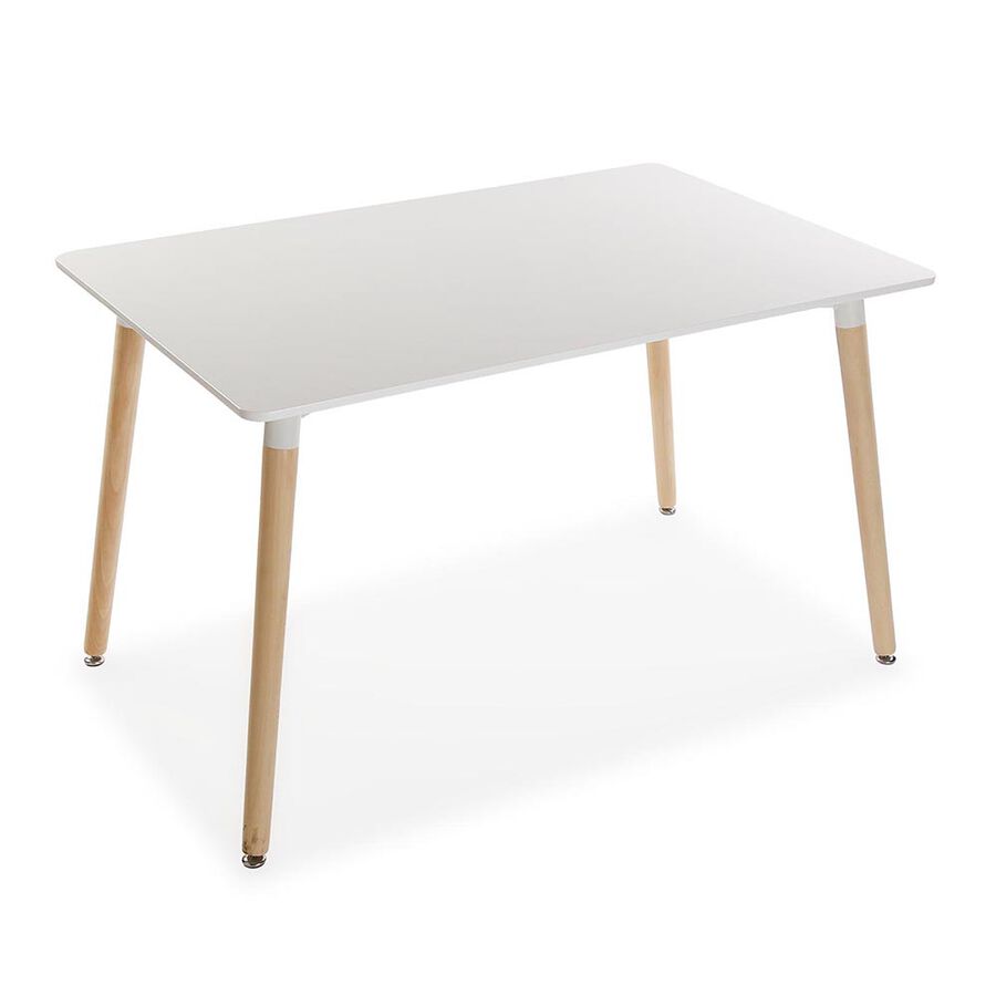 Mesa de comedor de madera de roble blanca 120x80x73cm