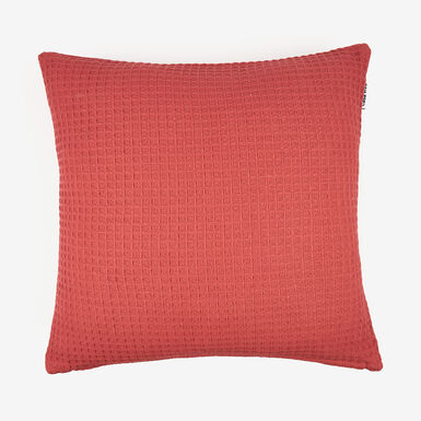 Funda de coj&iacute;n de algod&oacute;n vino Waffle 45x45cm