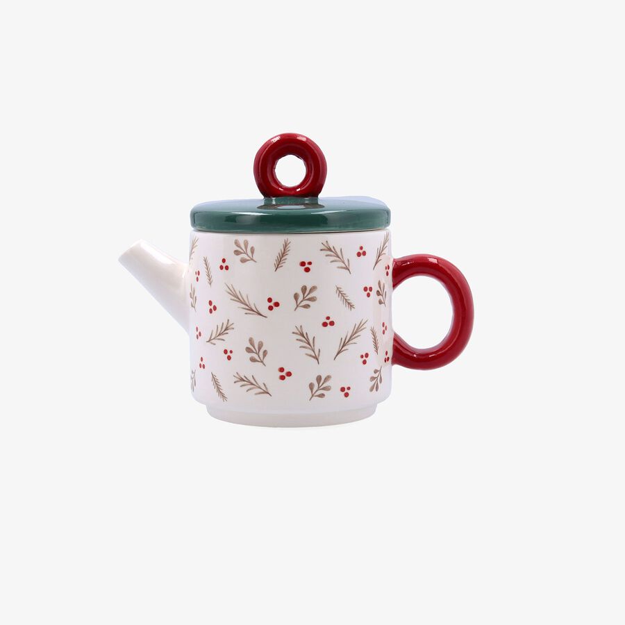 Set de tetera y taza de dolomita verde y rojo Clau&Chloe