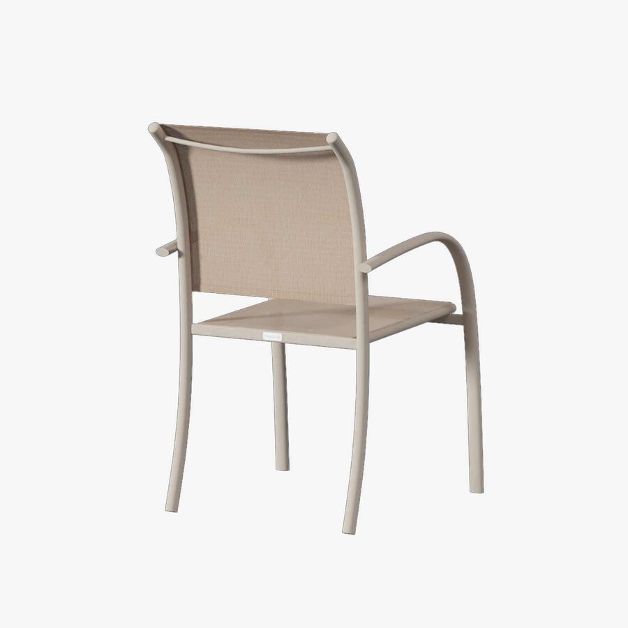 Silla de jard&iacute;n apilable de aluminio crema Piazor 56x65x88cm