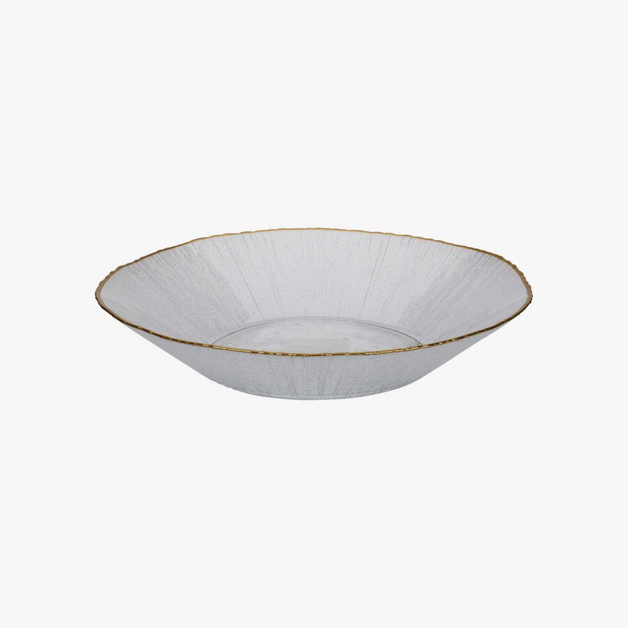 Ensaladera de vidrio con filo dorado Lumiere 30cm