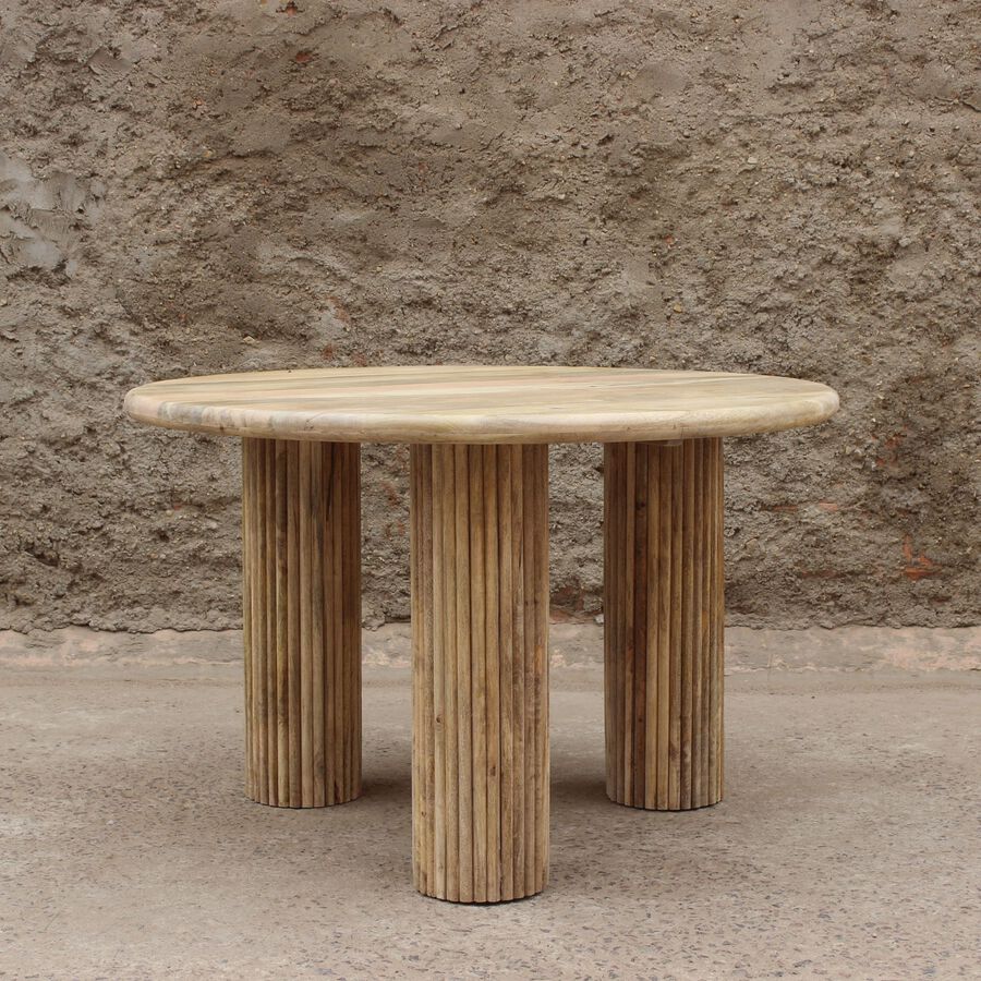 Mesa de comedor de madera de mango Singapur Ø120x76cm Clau&Chloe