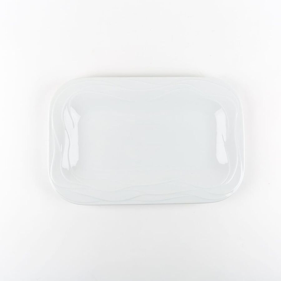 Bandejas para aperitivos de porcelana blanca Corina 25,8cm