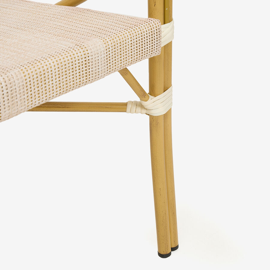 Silla de jardín bistro de textilene beige French 56x60x82cm