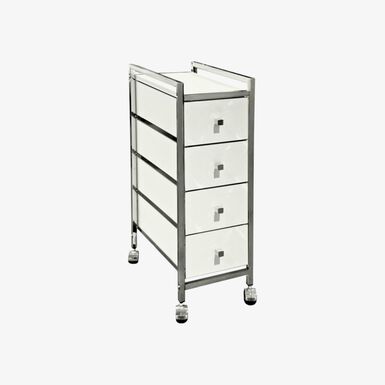 Carro de ba&ntilde;o blanco con 4 cajones de madera Antar 24x40x71cm