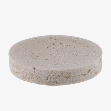 Jabonera beige efecto piedra Polix 11,4x11,4x1,9cm