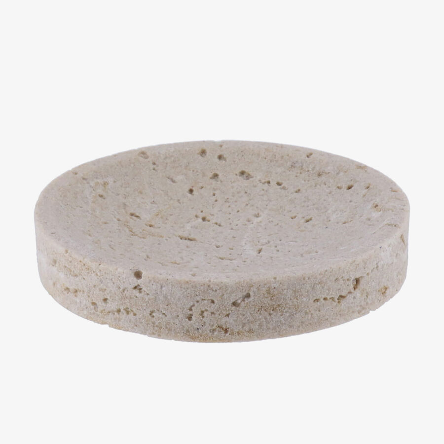 Jabonera beige efecto piedra Polix 11,4x11,4x1,9cm