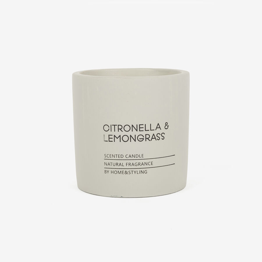 Vela en vaso de citronela y Lemongrass beige Pot 10cm