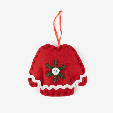 Adorno colgante de fieltro Jersey rojo 9,5cm