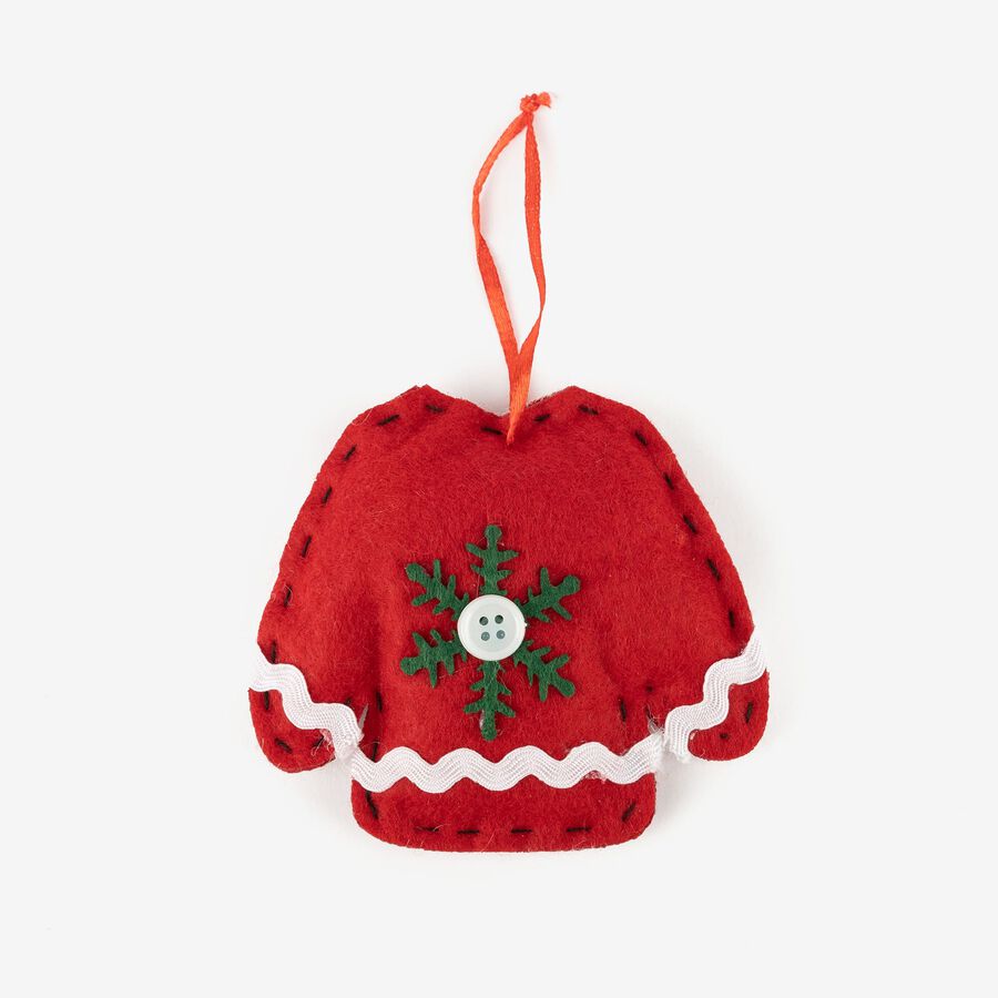 Adorno colgante de fieltro Jersey rojo 9,5cm