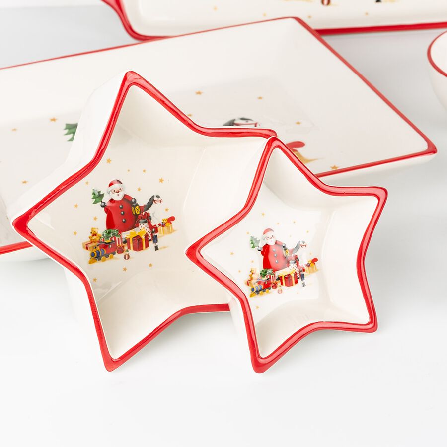 Bol de cerámica estrella Santa Claus 18cm