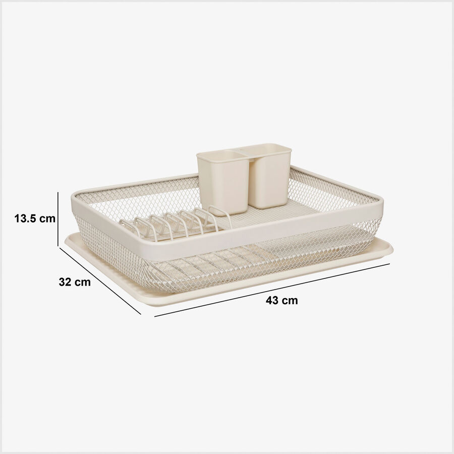 Escurridor de platos 1 nivel de metal beige 43,5x32,5x14cm
