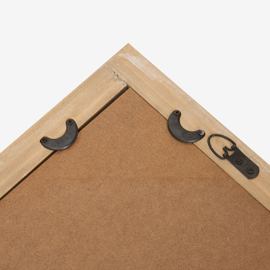 Espejo de pared ventana de metal y madera MDF acabado envejecido No&eacute; 90x90x2cm