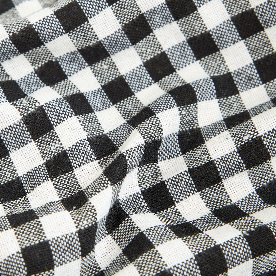 Mantel de algod&oacute;n Vichy negro 140x140cm