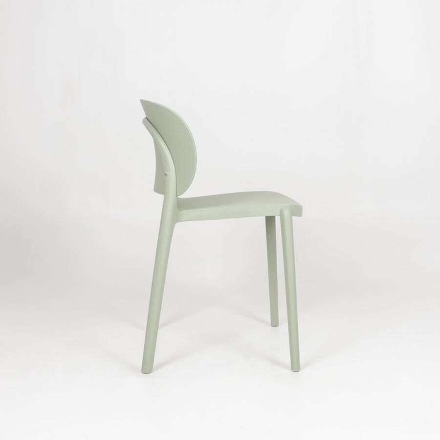 Silla de comedor apilable verde Daniela 50x49cm
