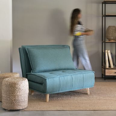 Sofá cama individual verde Luca 104x92x84cm