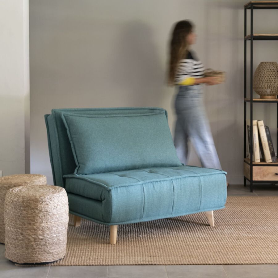 Sofá cama individual verde Luca 104x92x84cm